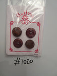 No.1020 Lot of 4 Brown/Red Assorted Buttons