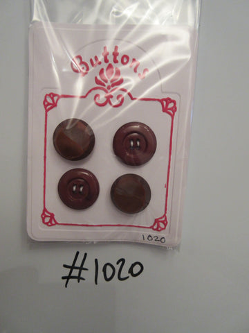 No.1020 Lot of 4 Brown/Red Assorted Buttons