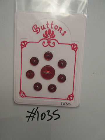 No.1035 Lot of 8 Red/Brown Assorted  Buttons