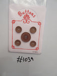 No.1039 Lot of 5 Caramel/Brown Colour Assorted  Buttons