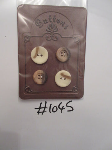No.1045 Lot of 4 Cream/Brown Assorted  Buttons