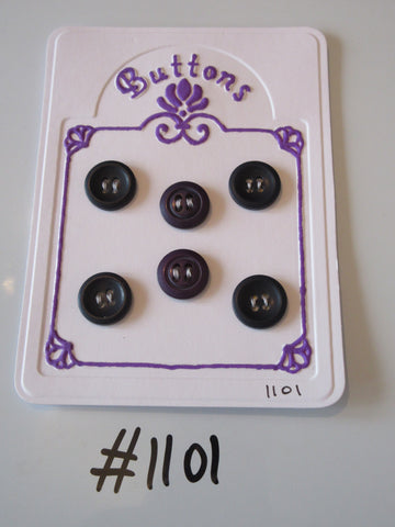 No.1101 Lot of 6 Dark Purple Buttons