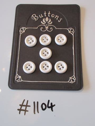 No.1104 Lot of 7 White Buttons