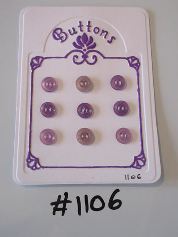 No.1106 Lot of 9 Purple / Pale Mauve Buttons