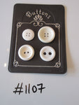No.1107 Lot of 4 White Buttons
