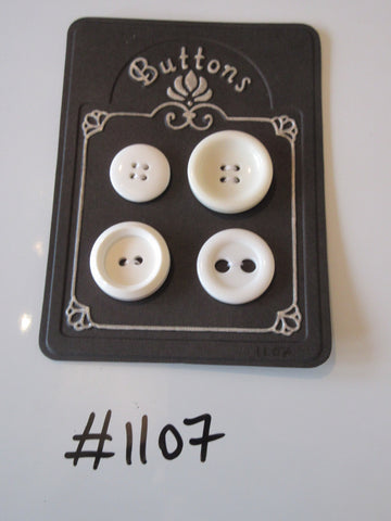 No.1107 Lot of 4 White Buttons