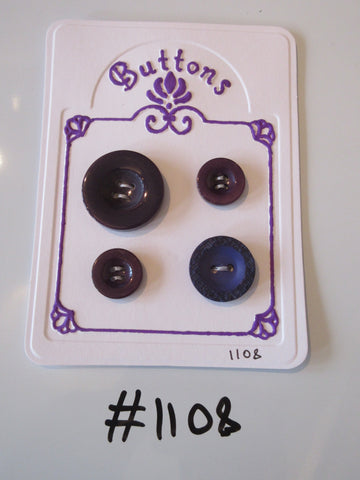 No.1108 Lot of 4 Purple Buttons