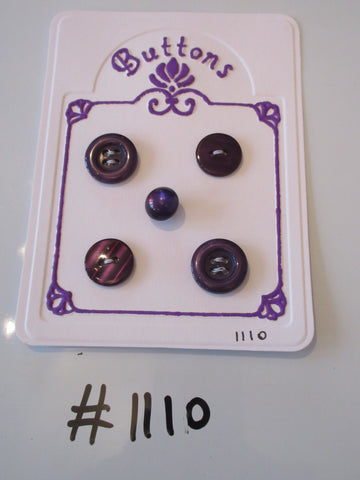 No.1110 Lot of 5 Purple Buttons