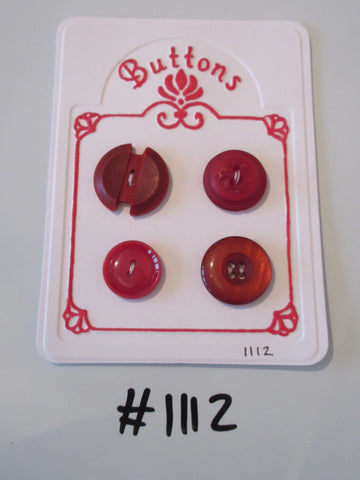 No.1112 Lot of 4 Red Buttons