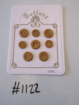 No.1122 Lot of 8 Golden Brown Buttons