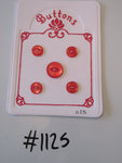 No.1125 Lot of 5 Red Buttons