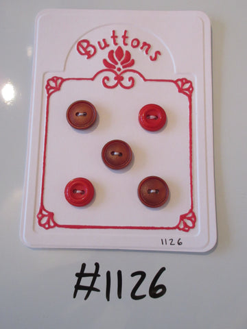 No.1126 Lot of 5 Red Buttons
