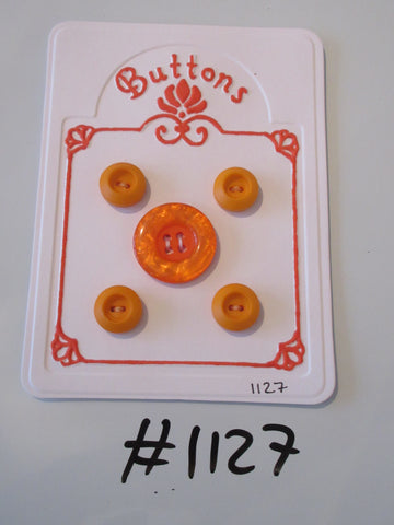 No.1127 Lot of 5 Orange Buttons