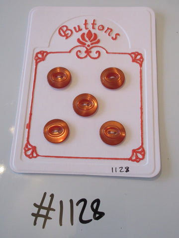 No.1128 Lot of 5 Orange Buttons