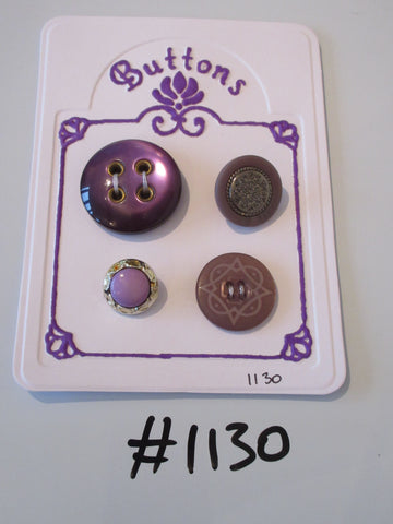 No.1130 Lot of 4 Purple Gothic Steampunk style Buttons