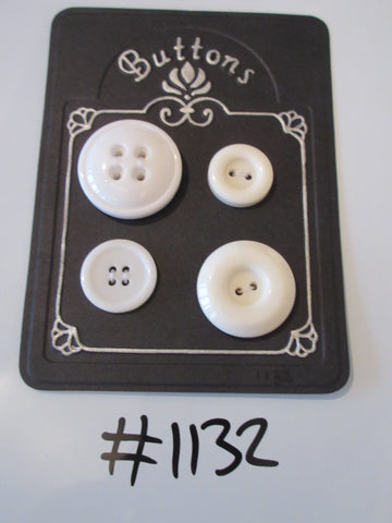 No.1132 Lot of 4 White Buttons