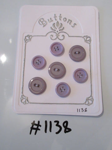 No.1138 Lot of 7 Lilac and Purple/Grey Buttons