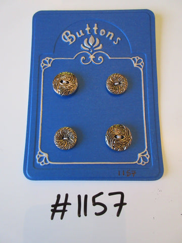 No.1157 Lot of 4 Pewter Coloured Metal Buttons