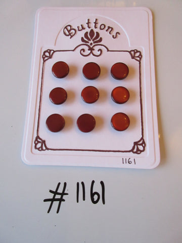 No.1161 Lot of 9 Reddish Brown Shank Buttons