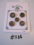 No.1168 Lot of 5 Mixed Green/Grey Buttons