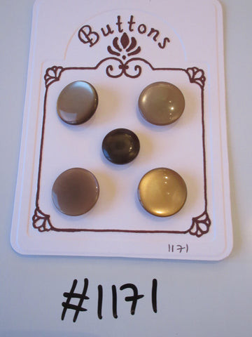 No.1171 Lot of 5 Brown Pearlescent Buttons