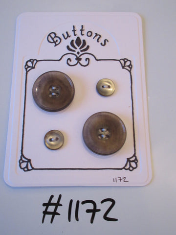 No.1172 Lot of 4 Grey Buttons