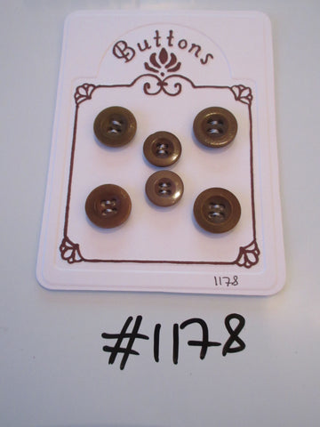 No.1178 Lot of 6 Brown Buttons
