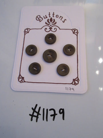 No.1179 Lot of 6 Dark Brown Buttons