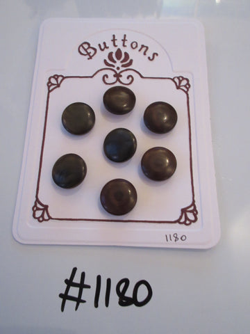 No.1180 Lot of 7 Dark Brown Buttons