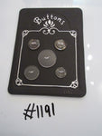No.1191 Lot of 5 Clear Buttons