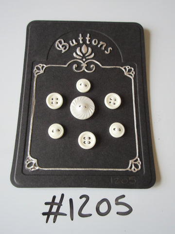 No.1205 Lot of 7 Mixed White Buttons