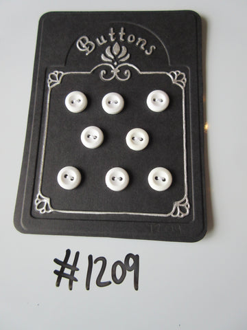 No.1209 Lot of 8 White Buttons
