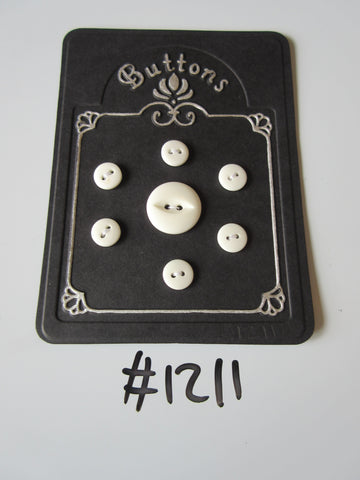No.1211 Lot of 7 White Buttons