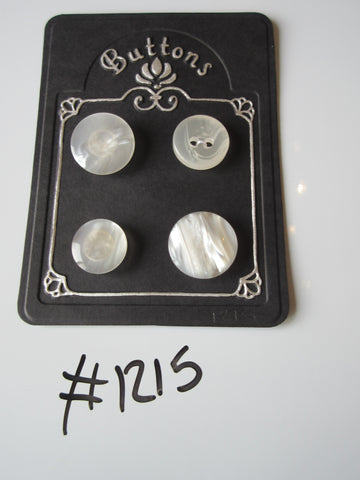 No.1215 Lot of 4 Clear Pearlescent Buttons