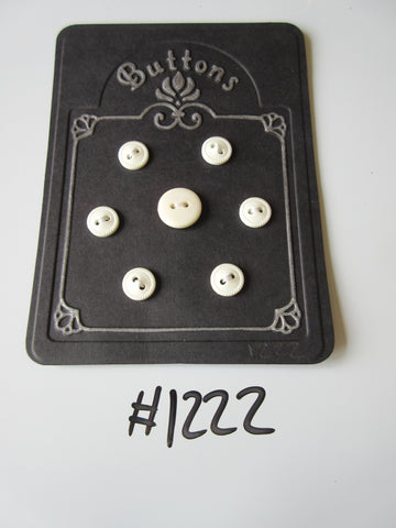 No.1222 Lot of 7 White Buttons