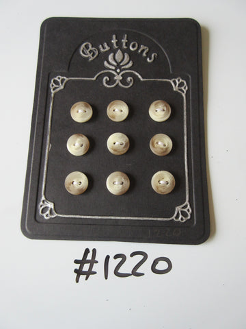 No.1220 Lot of 9 Cream and Brown Buttons