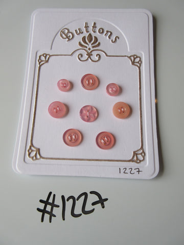 No.1227 Lot of 8 Mixed Pink Buttons