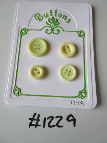 No.1229 Lot of 4 Yellow and Pale Lime Buttons