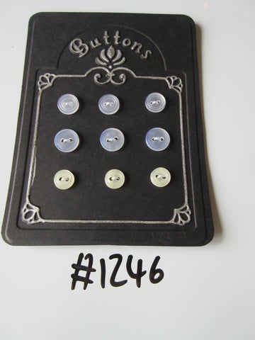 No.1246 Lot of 9 Clear Buttons