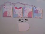 Set of 4 No.2427 White with Pram Unique Handmade Gift Tags