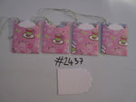 Set of 4 No.2437 Pink with 'High Tea' Design Unique Handmade Gift Tags