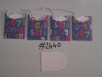 Set of 4 No.2440 Dark Blue with Numbers Unique Handmade Gift Tags