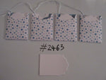 Set of 4 No.2463 White with Blue Stars Unique Handmade Gift Tags