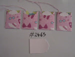 Set of 4 No.2465 Pink with Summer Beachwear Unique Handmade Gift Tags