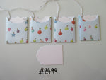 Set of 4 No.2499 Blue with Christmas Baubles Unique Handmade Gift Tags