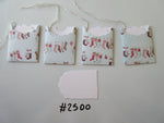 Set of 4 No.2500 Blue with Christmas Stockings Unique Handmade Gift Tags