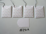 Set of 4 No.2519 White with Christmas Bauble/Light Swags Unique Handmade Gift Tags