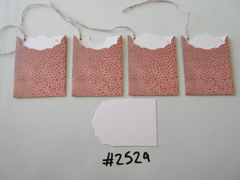 Set of 4 No.2529 Pink Spotty Splodge Print Unique Handmade Gift Tags