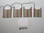 Set of 4 No.2534 Brightly Coloured Stripe Unique Handmade Gift Tags