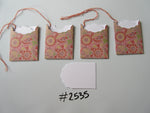 Set of 4 No.2535 Vintage Look with Flower Patterns Unique Handmade Gift Tags